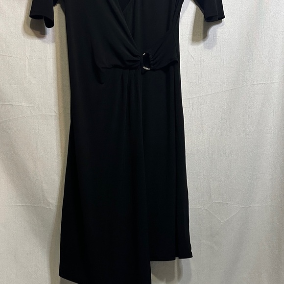 Tahari Black Wrap Dress - Picture 5 of 7